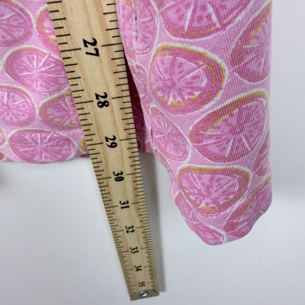 Coastal Fresh Produce Pink Citrus Fruit Print Wrap Dress XL Sleeveless  *Flawed - Picture 10 of 12
